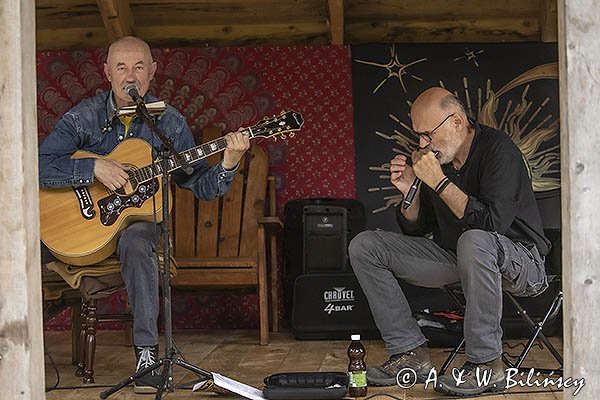 I Bieszczadzki Festiwal Filmowy Ale Czad w Dwerniku, Koncert Adama Łysego Glinczewskiego, Włodek Biliński na harmoijce,, Bieszczady