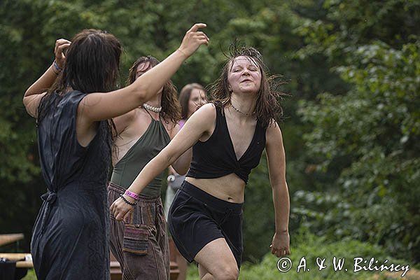 Żywiołowy taniec na widowni podczas koncertu chłopaków z zespołu I inni, Bieszczadzki Festiwal Filmowy Ale Czad w Dwerniku, Bieszczady