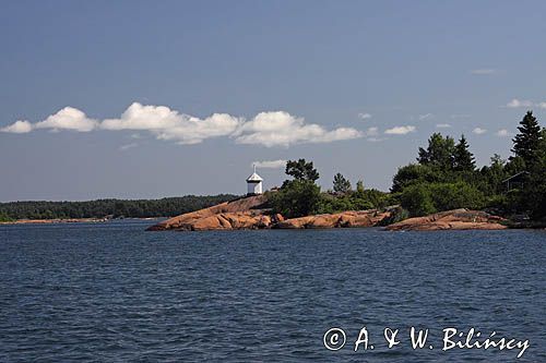 latarenka morska koło Degerby w archipelagu Foglo, Alandy, Finlandia Foglo, Alands, Finland