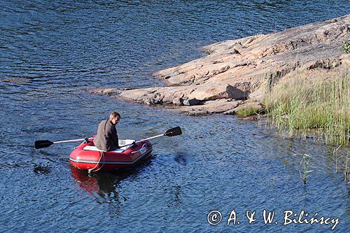 na pontonie, Storholmen, wyspa Fisko, Alandy, Finlandia Storholmen, Fisko, Alands, Finland