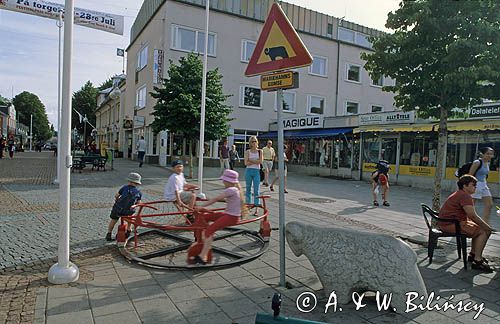 Baran na deptaku Torggatan, Mariehamn, Alandy, Finlandia