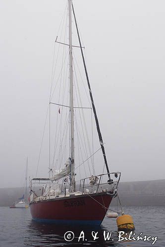 s/y Safran - trismus 37 na boi w porcie Braye na wyspie Alderney, Channel Islands, Anglia, Wyspy Normandzkie, Kanał La Manche