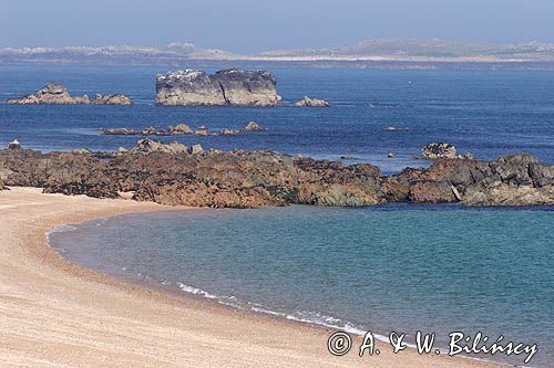 cieśnina The Swinge i wybrzeże Platte Saline wyspy Alderney, Channel Islands, Anglia, Wyspy Normandzkie, Kanał La Manche