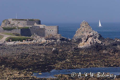 Fort Clonque, wyspa Alderney, Channel Islands, Anglia, Wyspy Normandzkie, Kanał La Manche