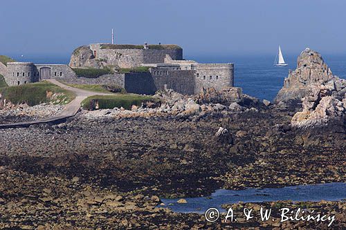 Fort Clonque, wyspa Alderney, Channel Islands, Anglia, Wyspy Normandzkie, Kanał La Manche