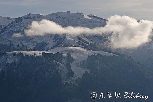 panorama Alpy Francuskie, Rhone Alps, Górna Sabaudia, La Haute Savoie, Plateau des Saix