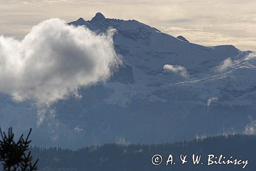 panorama Alpy Francuskie, Rhone Alps, Górna Sabaudia, La Haute Savoie, Le Bargy