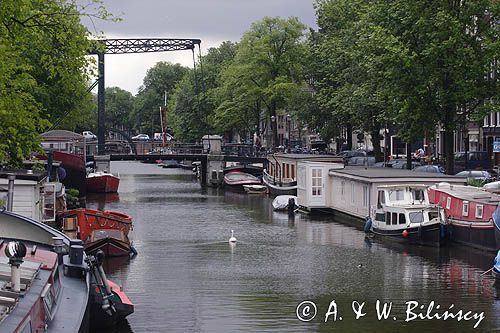 barki mieszkalne, Amsterdam, Holandia