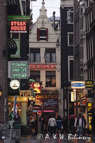 uliczka w centrum, Amsterdam, Holandia