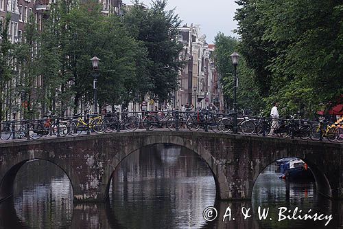 mostek nad kanałem, Amsterdam, Holandia