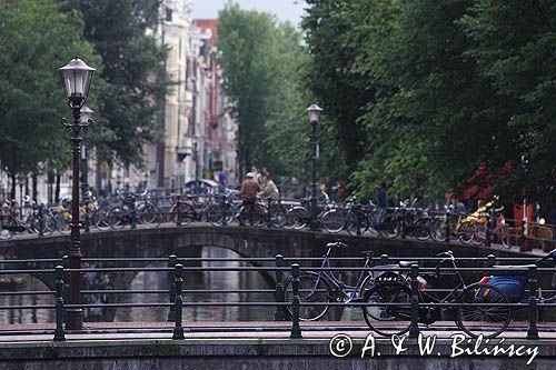 mostek nad kanałem, Amsterdam, Holandia