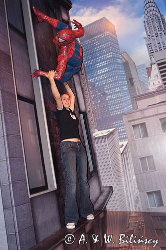 spotkanie ze Spidermanem w Muzeum Figur Woskowych - Madame Tussauds, Amsterdam, Holandia