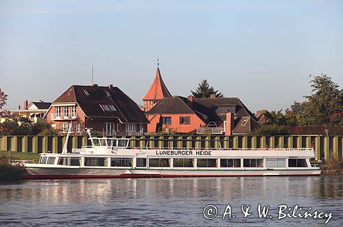 Artlenburg, rzeka Łaba, tramwaj wodny, Elbe, Dolna Saksonia, land Szlezwik-Holsztyn, Niemcy