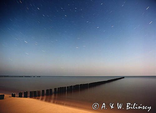 noc nd Bałtykiem, at night, Baltic Sea