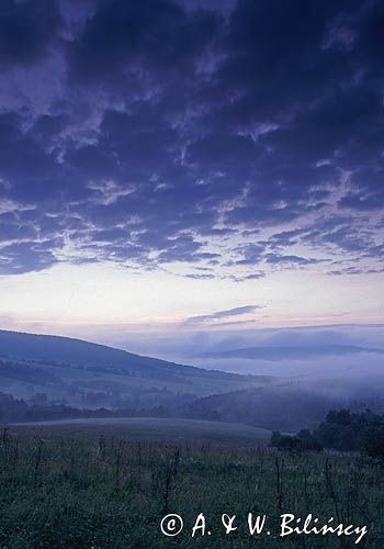 Polany Surowiczne o świcie, Beskid Niski