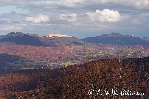 panorama z Jasła, Bieszczady, na Połonina Wetlińska i Caryńska