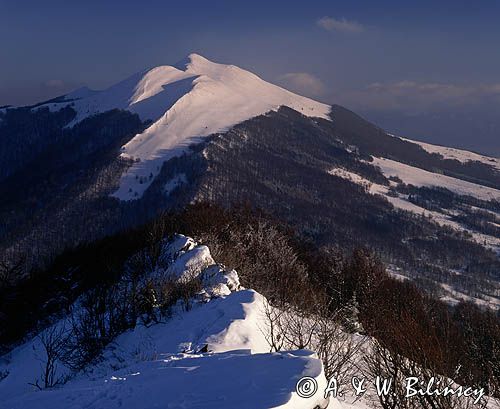 widok na połoninę Caryńską z Wetlińskiej, Bieszczady