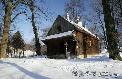 Wieś Polana w Bieszczdach, zabytkowa cerkiew, obecnie rzymsko-katolicka świątynia, Bieszczady, Polska