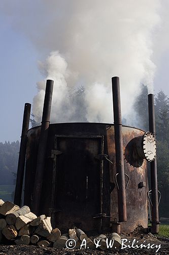 Bieszczady wypał węgla drzewnego