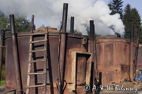 Bieszczady wypał węgla drzewnego