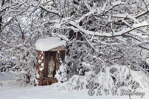 kapliczka, wieś żłobek, Bieszczady