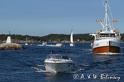 Blindleia, droga żeglowna między Lillesand i Hovag pod Kristiansand, cieśnina, Południowa Norwegia, Skagerrak