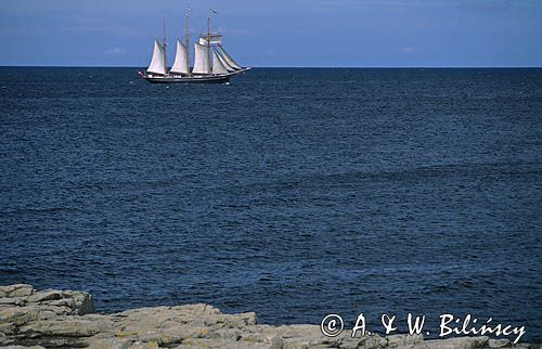Bornholm Dania, Wybrzeże Bornholmu i żaglowiec
