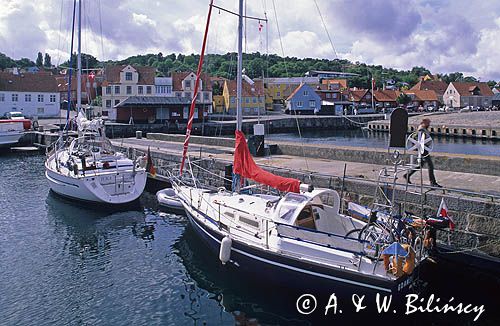 port w Gudhjem, Bornholm, Dania