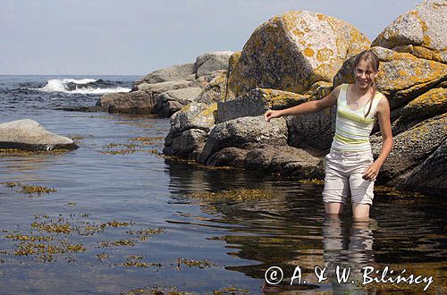 Joasia, dziewczynka 14 lat na wybrzeżu wyspy Bornholm w Svaneke