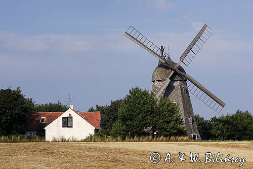 zabytkowy wiatrak w Svaneke, wyspa Bornholm, Dania