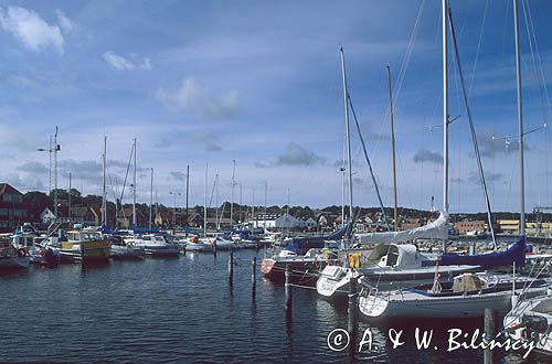 Bornholm, Dania, port w Tejn