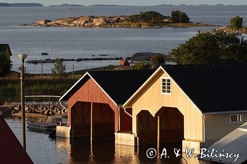 Wioska rybacka na wyspie Borsto, Archipelag Turku, Szkiery Fińskie, Finlandia