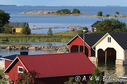 Wioska rybacka na wyspie Borsto, Archipelag Turku, Szkiery Fińskie, Finlandia