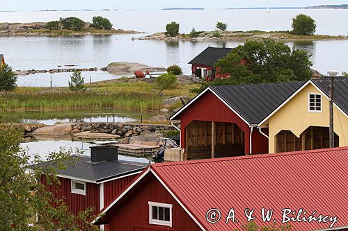 Wioska rybacka na wyspie Borsto, Archipelag Turku, Szkiery Fińskie, Finlandia