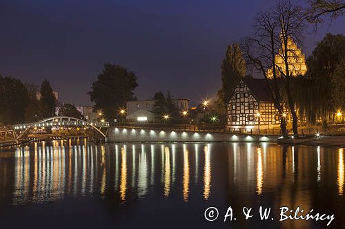 Bydgoszcz nocą, rzeka Brda