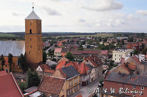 Bytom Odrzański, kamienice, panorama, kościół św. Hieronima