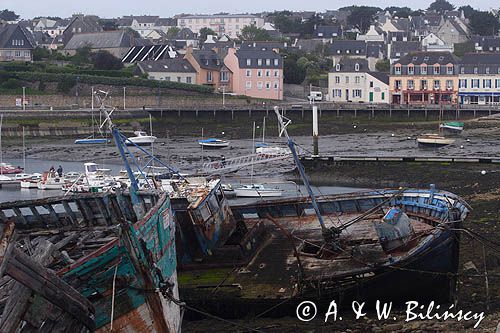 odpływ w Camaret sur Mer, Bretania, Francja