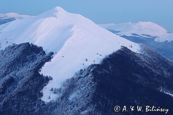 Połonina Caryńska i Tarnica, widok z Połoniny Wetlińskiej, Bieszczady