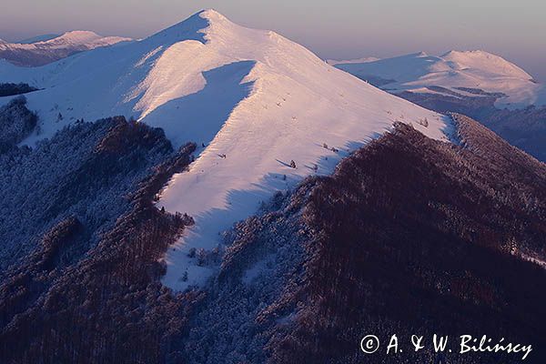 Połonina Caryńska i Tarnica, widok z Połoniny Wetlińskiej, Bieszczady