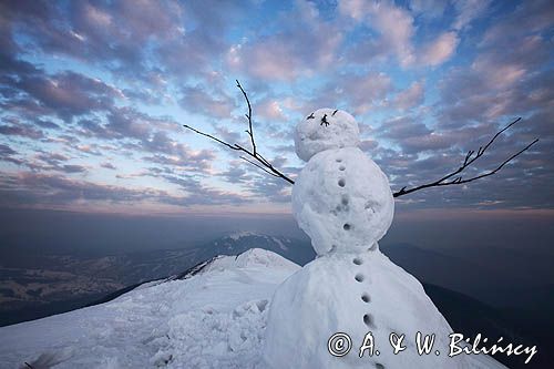 Zima na Caryńskiej, Bałwan na szlaku, Bieszczady