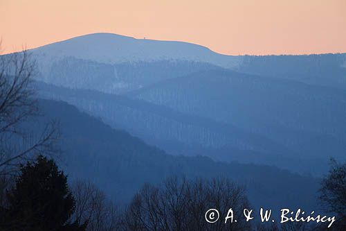 Połonina Caryńska, Bieszczady, widok z Wołosatego