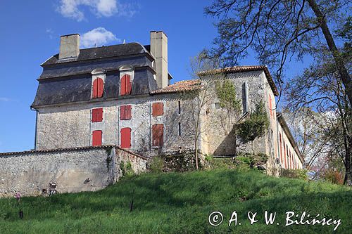 Zamek, Chateau de Trenqueleon, nad rzeką Baise, Gaskonia, Francja