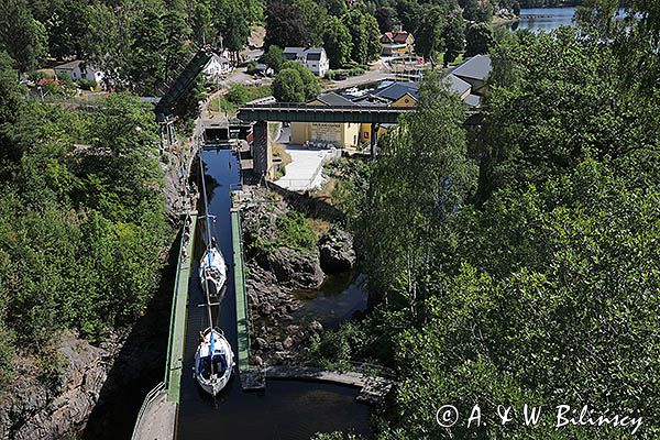 Haverud, jachty na akwedukcie, Dalslands Kanal, Szwecja