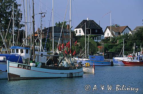 port rybacki w Rodvig, wyspa Zelandia, Dania