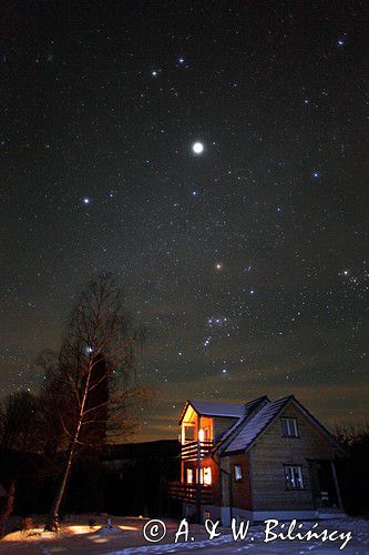 nocny pejzaż, Dolistowie, plener Bieszczady dniem i nocą, 31.01-2.02.2014