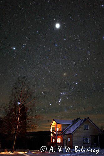 nocny pejzaż, Dolistowie, plener Bieszczady dniem i nocą, 31.01-2.02.2014