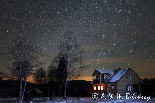 nocny pejzaż, Dolistowie, plener Bieszczady dniem i nocą, 31.01-2.02.2014