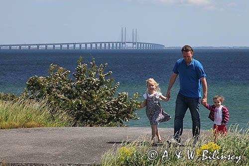 Oresund Most Kopenhaga - Malmo, widok z Dragor, Wyspa Amager, Dania, Dragor