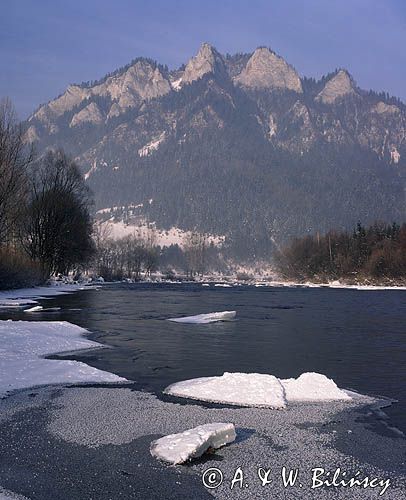 Trzy Korony i Dunajec zimą, Pieniny, Pieniński Park Narodowy