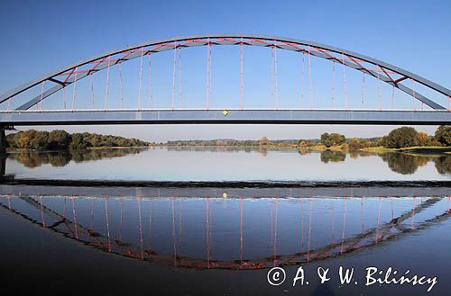 rzeka Łaba, Elbe, most, Dolna Saksonia, Niemcy